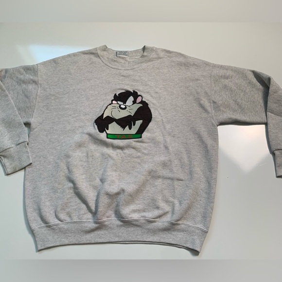 Vintage Looney Tunes Taz Sweatshirt Size M-L - Picture 1 of 11